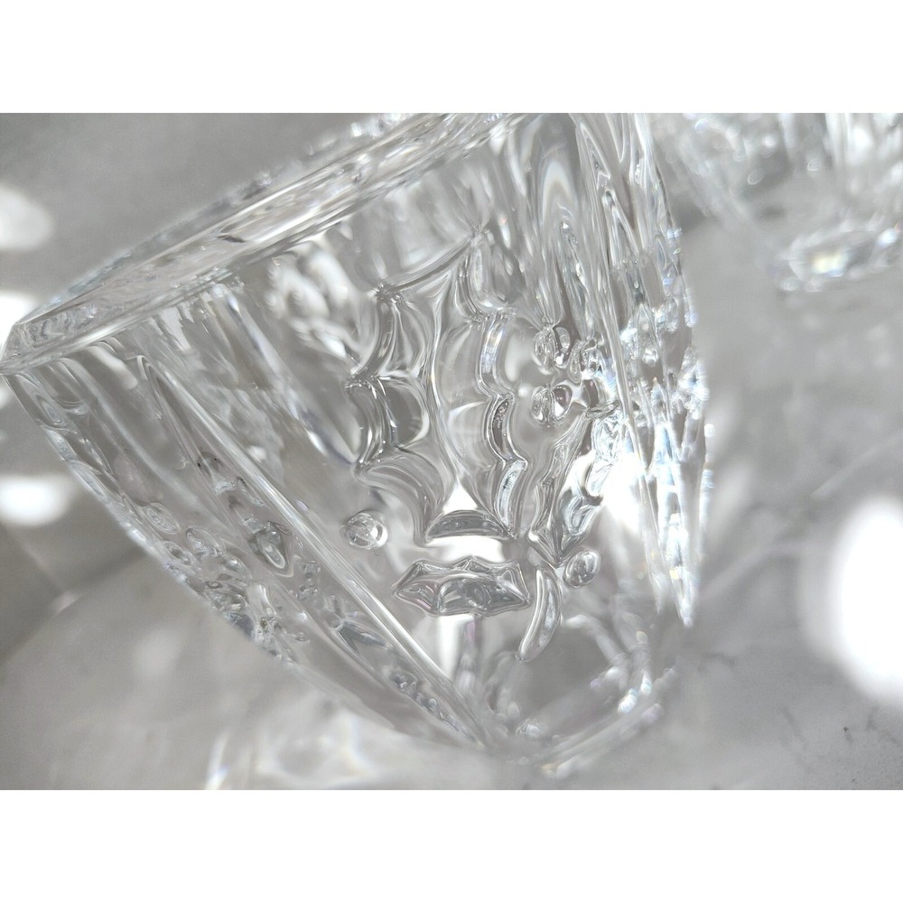 Holiday Ornament Holly Leaves & Berries Design Crystal Lead Cup